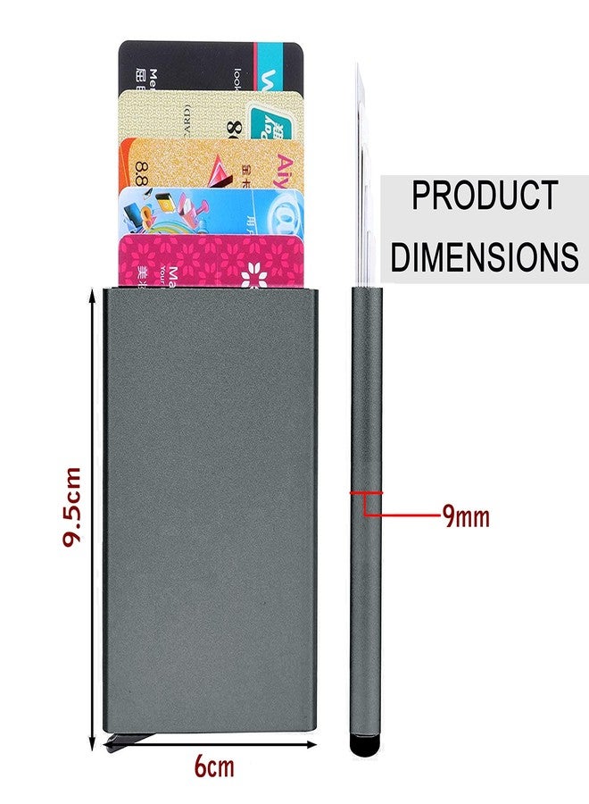 Stealodeal Grey Smart Minimalist Slim RFID Blocking Credit Card Holder Pop Up Wallet for Men & Women - Image 2